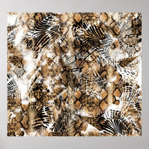 Farbenfrohe Leopard Zebra Camouflage Muster Poster