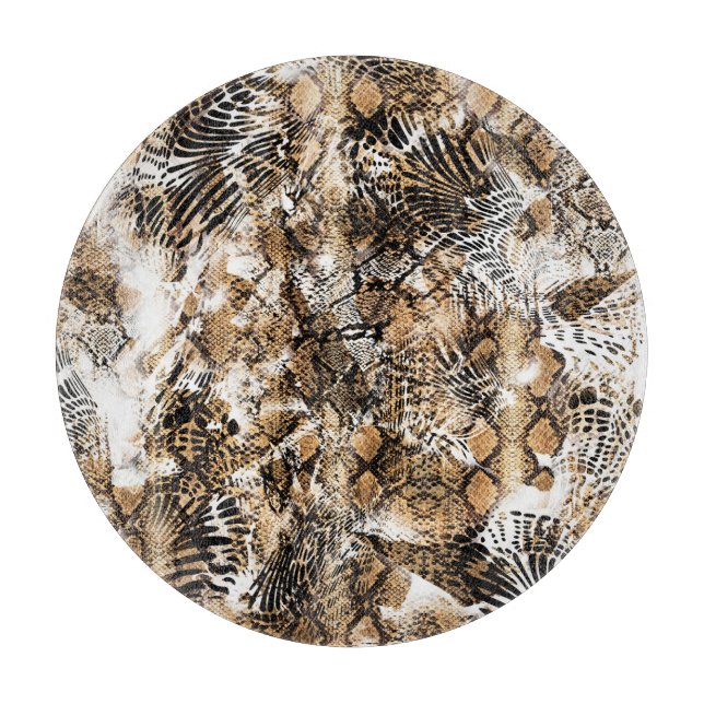 Farbenfrohe Leopard Zebra Camouflage Muster Schneidebrett (Vorderseite)
