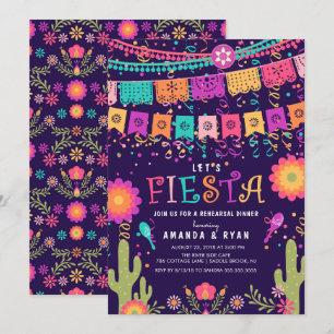 Farbenfrohe Let's Fiesta Probe Dinner Einladung