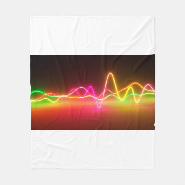 Farbenfrohe, leuchtend neonfarbene Grafik-Equalize Fleecedecke (Vorderseite)