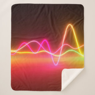 Farbenfrohe, leuchtend neonfarbene Grafik-Equalize Sherpadecke