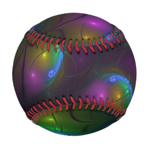 Farbenfrohe leuchtende Abstrakte Moderne Fraktal K Baseball