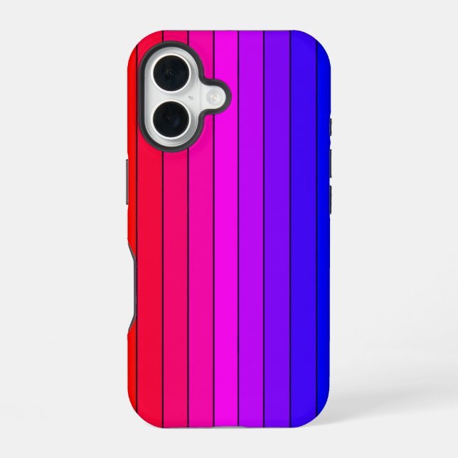 Farbenfrohe leuchtende Streifen iPhone 16 Hülle (Rückseite)