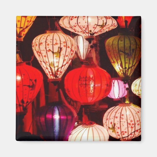 Farbenfrohe leuchtende Verzierte Lanterns Magnet (Vorne)