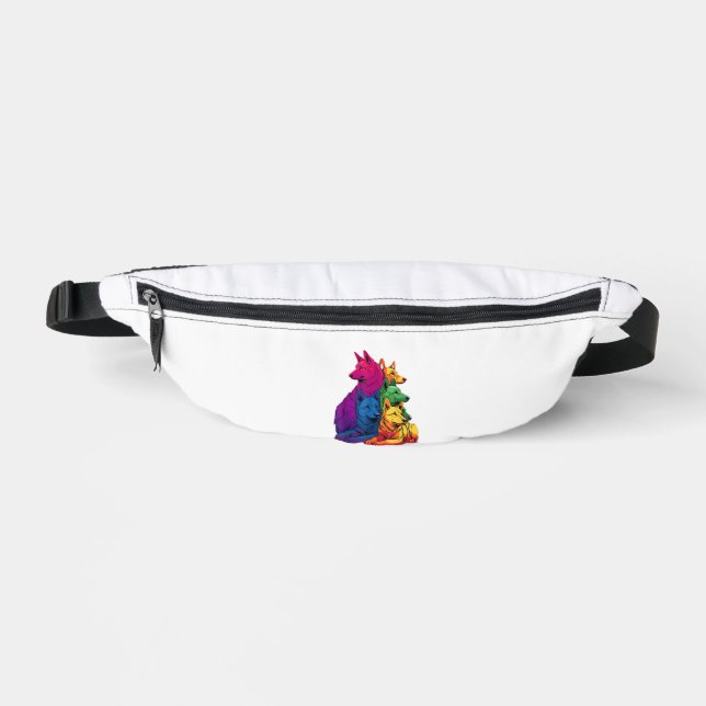 Farbenfrohe LGBT Pride German Shepherd Dog Pile Bauchtasche (Vorderseite)