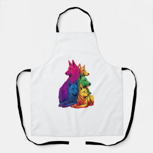 Farbenfrohe LGBT Pride German Shepherd Dog Pile Schürze