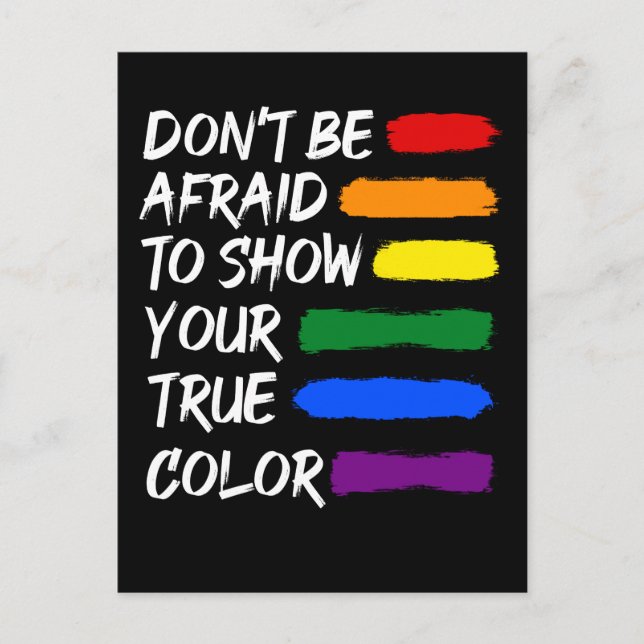 Farbenfrohe LGBTQ Gay Lesbian Que Postkarte (Vorderseite)