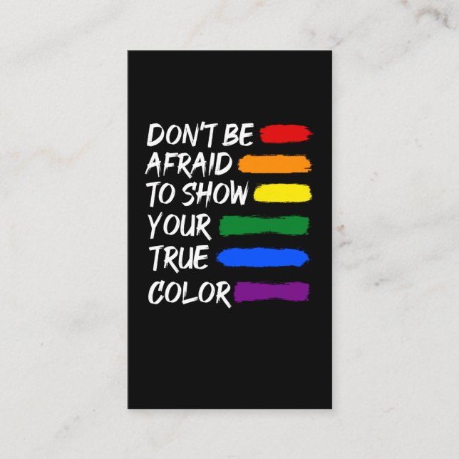 Farbenfrohe LGBTQ Gay Lesbian Que Visitenkarte (Vorderseite)