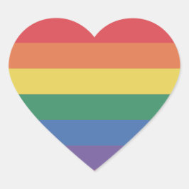 Farbenfrohe LGBTQ+ Rainbow HEART Prix Herz-Aufkleber