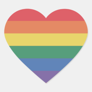 Farbenfrohe LGBTQ+ Rainbow HEART Prix Herz-Aufkleber