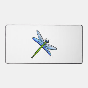 Farbenfrohe Libelle am Ast Schreibtischunterlage
