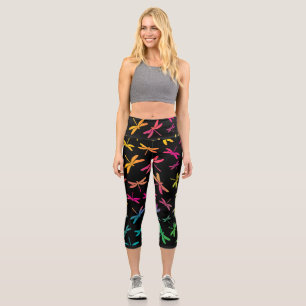 Farbenfrohe Libelle Capri Leggings