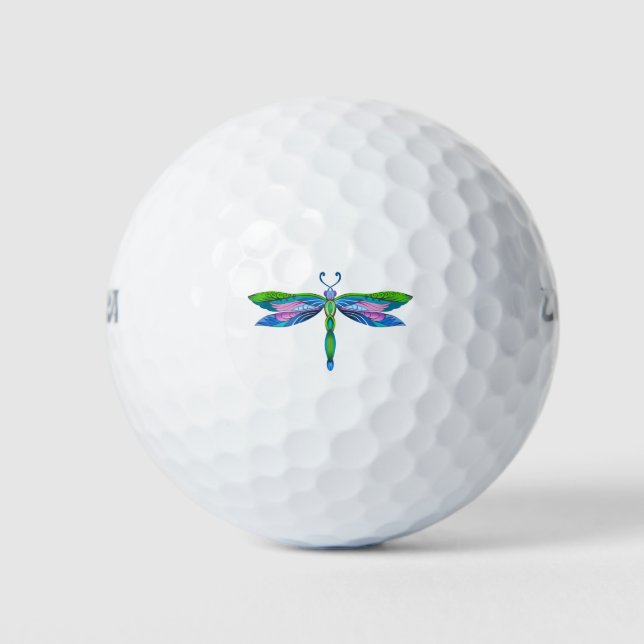 Farbenfrohe Libelle Golfball (Vorderseite)