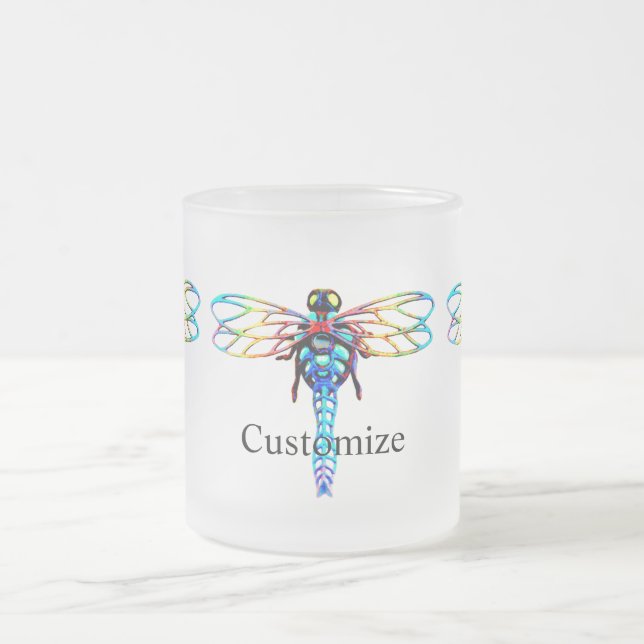 farbenfrohe Libelle Mattglastasse (Mittel)