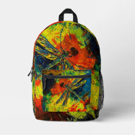 Farbenfrohe Libelle-Rucksack Bedruckter Rucksack