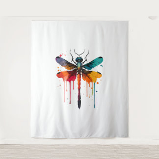 farbenfrohe Libelle Wandteppich