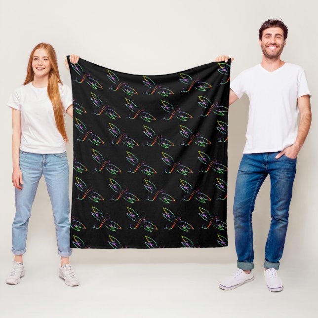 Farbenfrohe Libellen-Decke Fleecedecke (Beispiel)