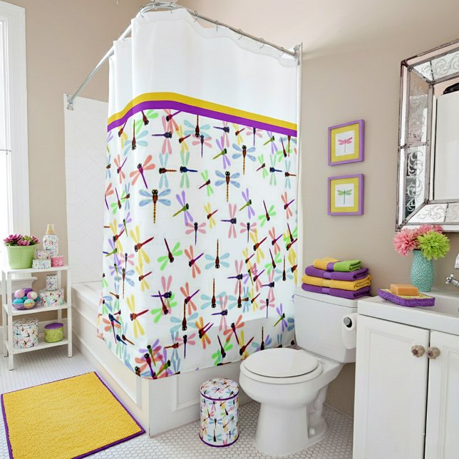 Farbenfrohe Libellen Duschvorhang (Von Creator hochgeladen)