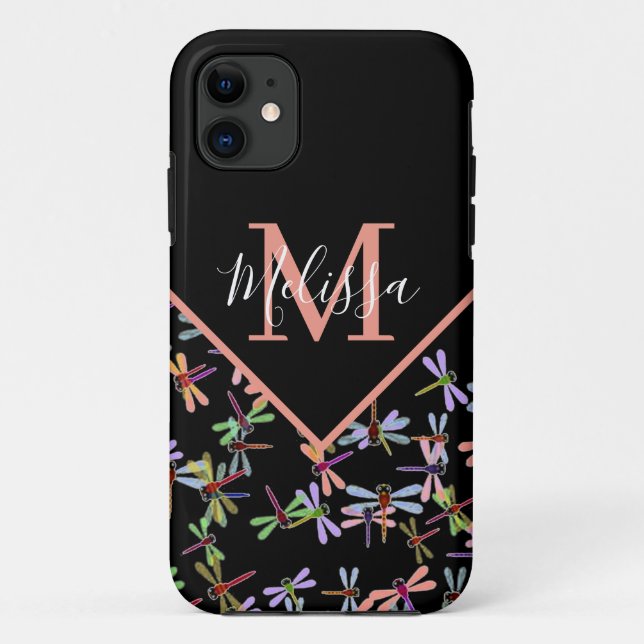 Farbenfrohe Libellen personalisiert Case-Mate iPhone Hülle (Rückseite)
