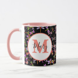 farbenfrohe Libellen, personalisierter Schleim Tasse