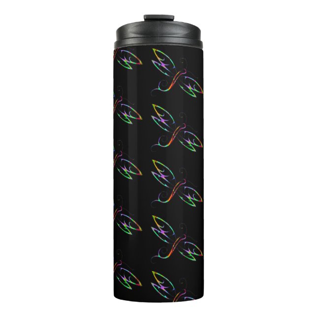 Farbenfrohe Libellen Thermosbecher (Vorderseite)