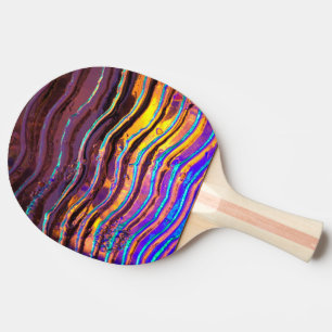 Farbenfrohe Lichter hinter dem Wavy Glass Tischtennis Schläger