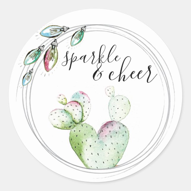 Farbenfrohe Lichter und Kakteen Umschlag Aufkleber (Vorderseite)