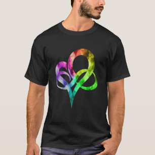 Farbenfrohe Lichter Unendlichkeit Herz Poly Pride T-Shirt
