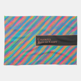 Farbenfrohe Lichtstrahlen fallen in Dunkelheit Geschirrtuch