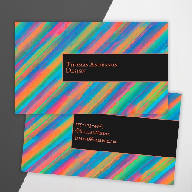 Farbenfrohe Lichtstrahlen fallen in Dunkelheit Visitenkarte (Von Creator hochgeladen)