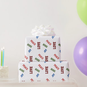 Farbenfrohe Liebe & Freude Einfache Moderne Weihna Geschenkpapier