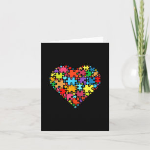 Farbenfrohe Liebe Herzform - Puzzle Autismus Aware Karte
