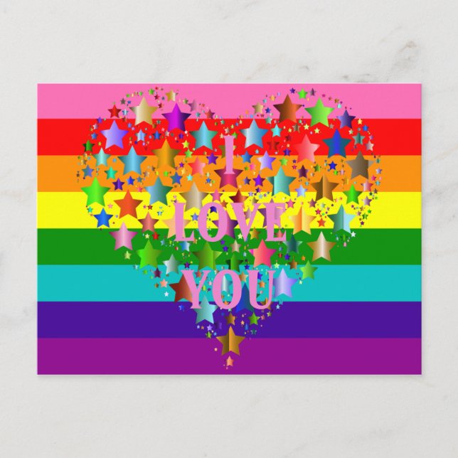 Farbenfrohe Liebe LGBT-Regenbogenflagge Postkarte (Vorderseite)