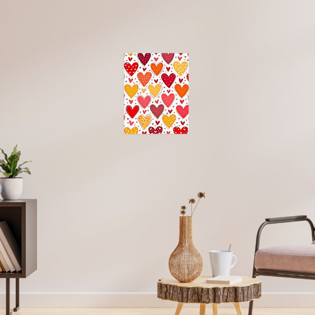 Farbenfrohe Liebe Muster Poster (Wohnzimmer 3)