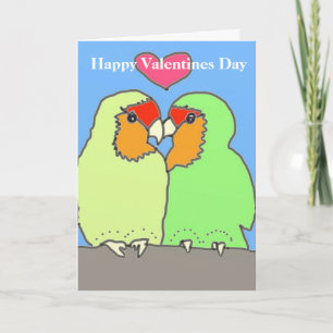 Farbenfrohe Liebesvögel Valentinin Feiertagskarte