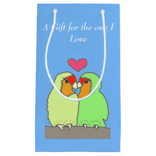 Farbenfrohe Liebesvögel Valentinin Kleine Geschenktüte