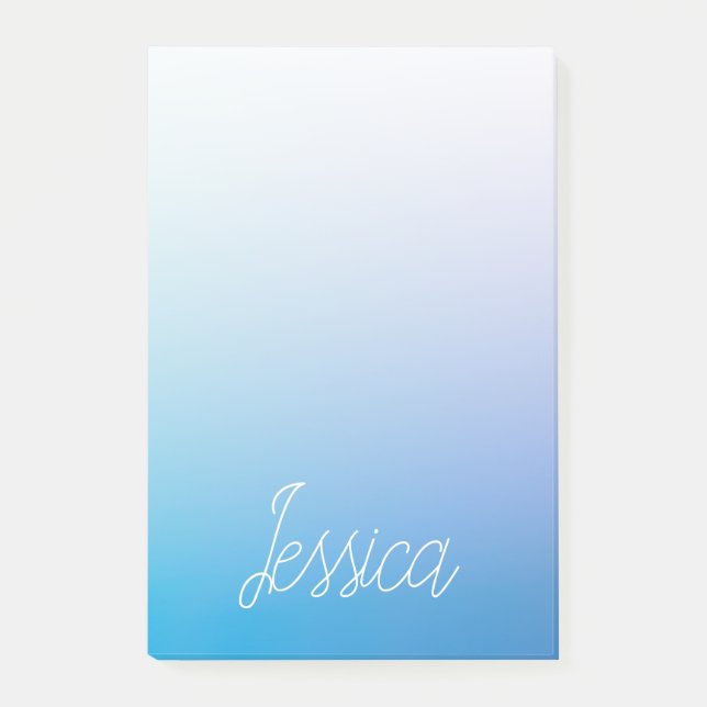 Farbenfrohe Lila blaue Ombre-Farbverläufe und Ihr  Post-it Klebezettel (Vorderseite)