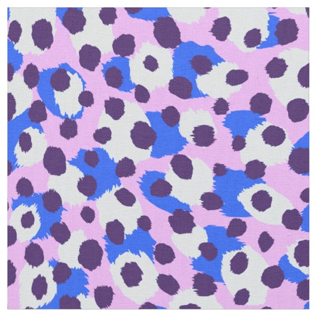 Farbenfrohe, lila-blaurosa Geparden Stoff (Nahaufnahme)