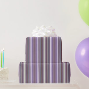 Farbenfrohe lila Modenschau inspirierte Streifen Geschenkpapier