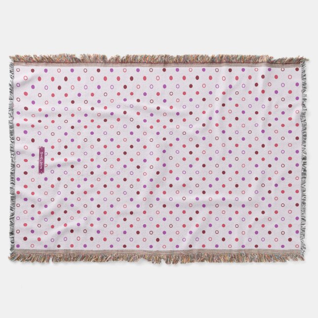 Farbenfrohe lila Polka-Punkte-Muster Decke (Vorderseite)