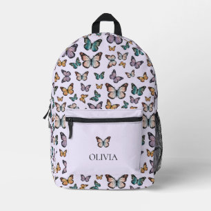 Farbenfrohe Lila Schmetterlinge Muster Moderne Bedruckter Rucksack