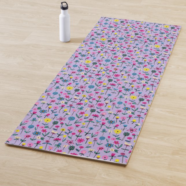Farbenfrohe Lilac Kids Blumenmuster Yogamatte (Beispiel)