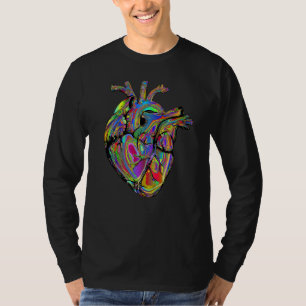 Farbenfrohe Linie Kunst Anatomie des menschlichen T-Shirt