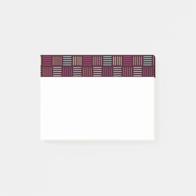 Farbenfrohe Linien aufgetragen Post-it Klebezettel (Vorderseite)