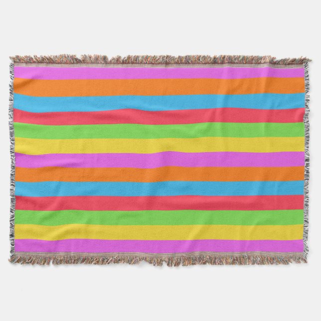 Farbenfrohe Linien Rainbow Patel Farbe Decke (Vorderseite)