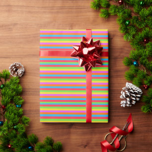 Farbenfrohe Linien Rainbow Patel Farbe Geschenkpapier