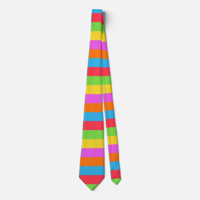 Farbenfrohe Linien Rainbow Patel Farbe Krawatte (Vorderseite)