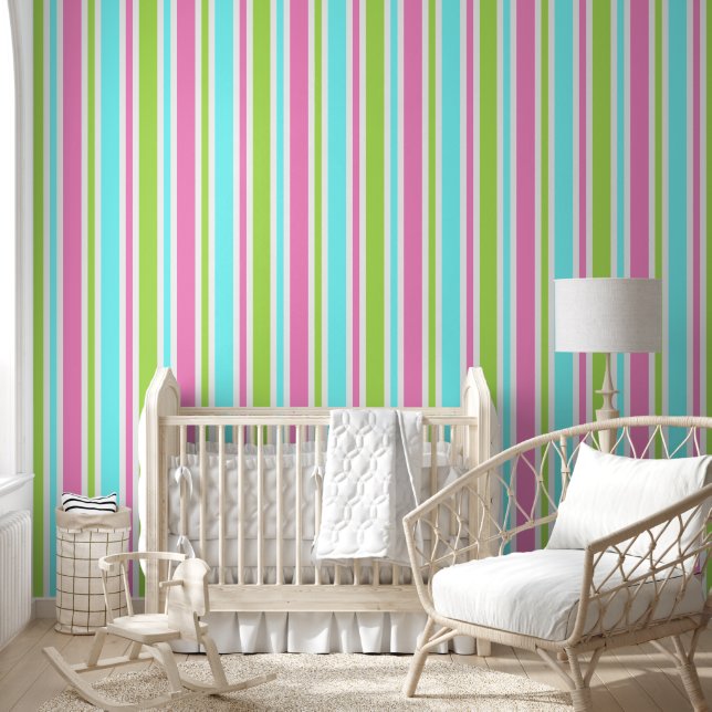 Farbenfrohe Linienmuster Tapete (Kinder)