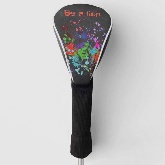 Farbenfrohe Lion Paint Artistic Splash Golf Headcover (Vorderseite)