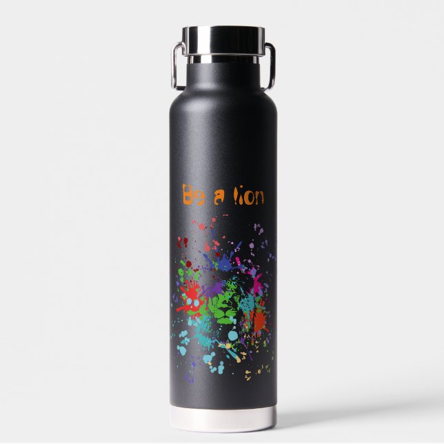 Farbenfrohe Lion Paint Artistic Splash Trinkflasche (Vorne)
